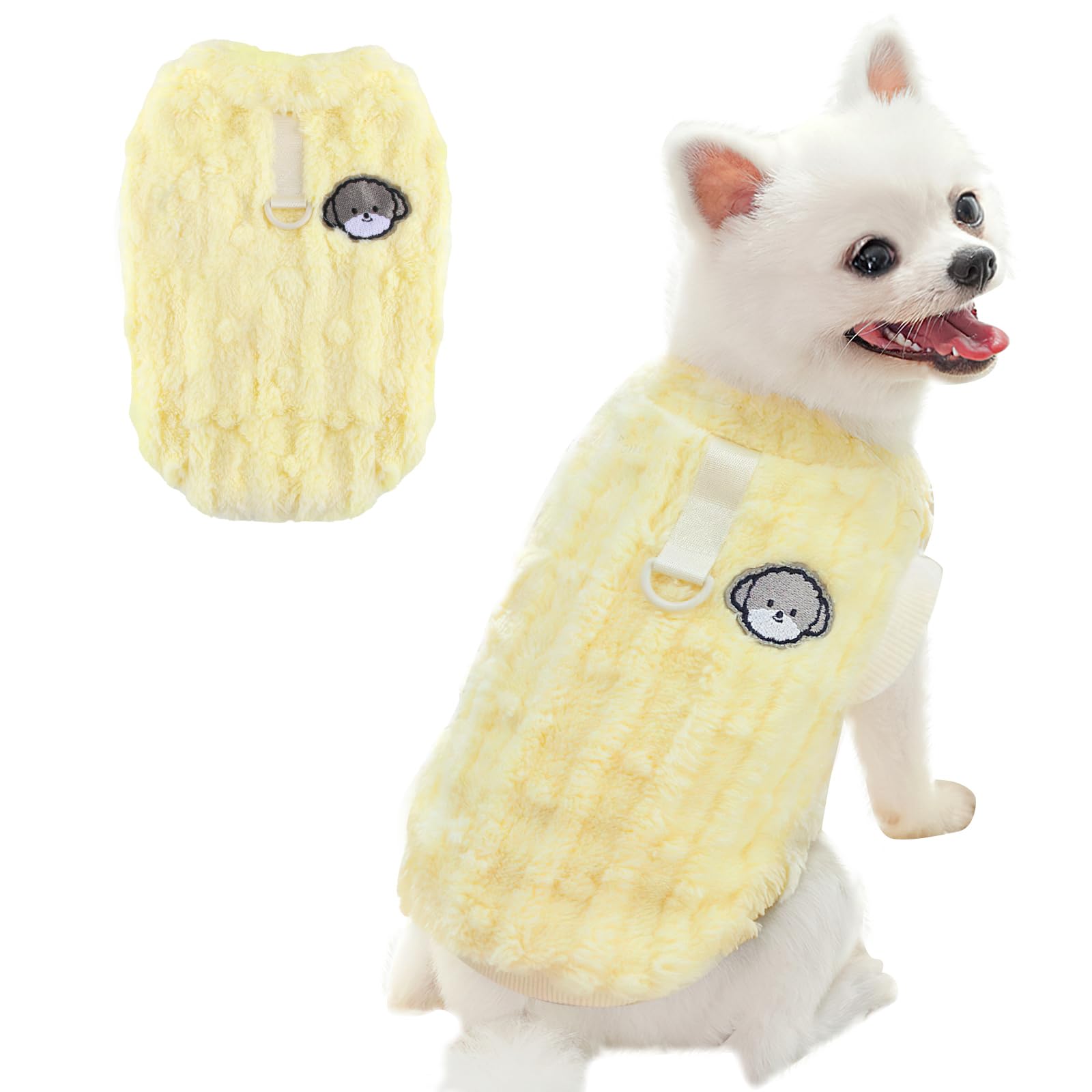 Hyran Dog Jumper, Winter Warm Dog Jumper for Small Medium Dogs and Cats (Jaune, S), yellow