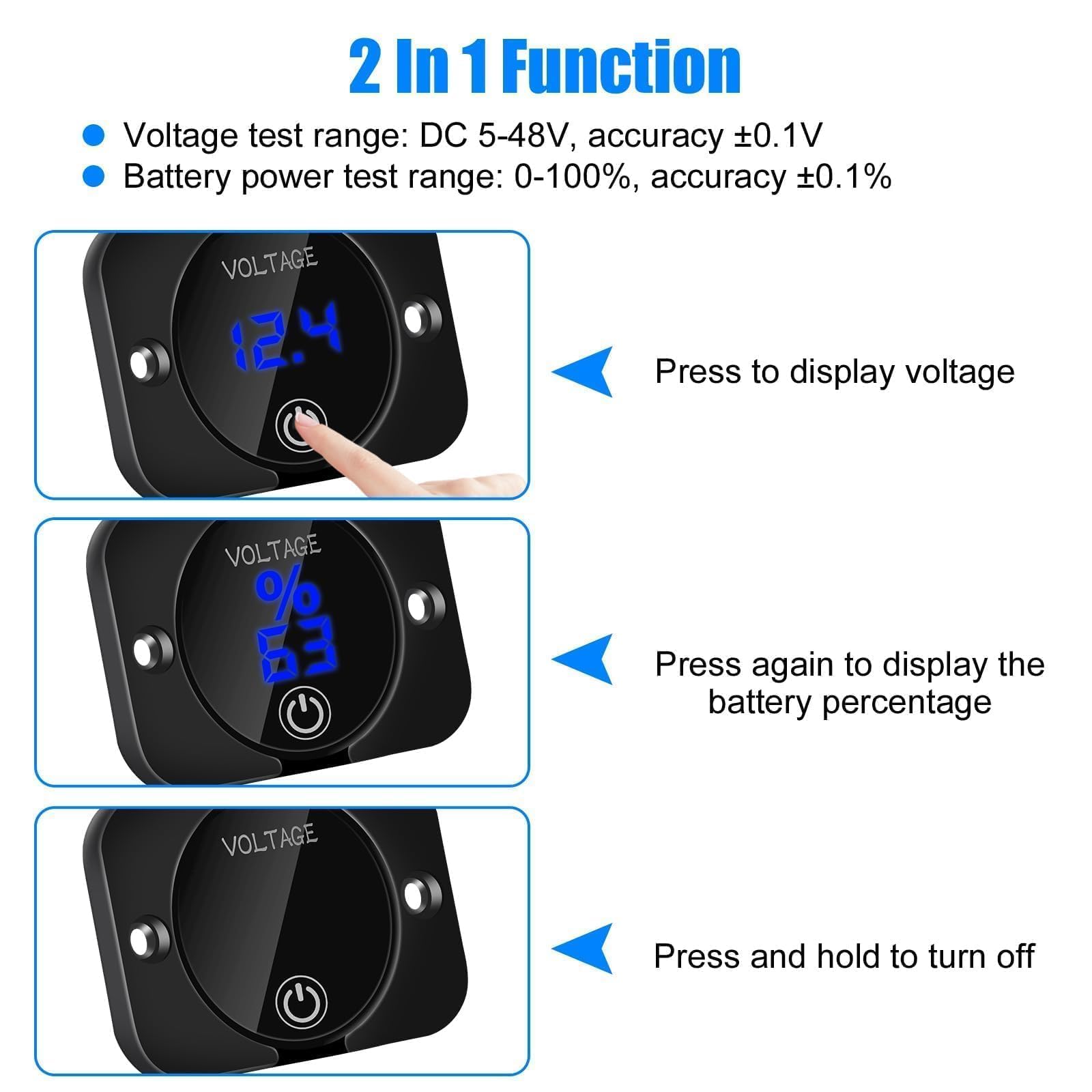 Voltm¨¨tre Automatique DC12V-24V Avec Affichage Num¨¦Rique