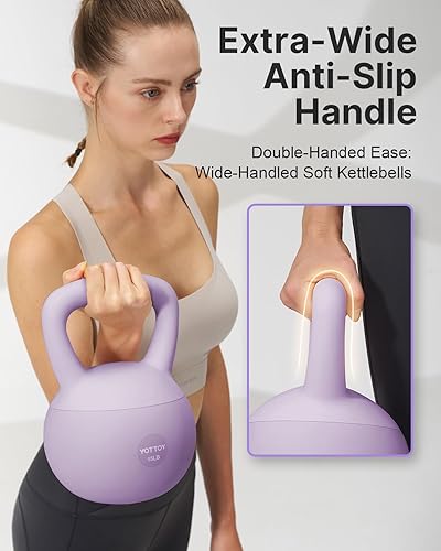 Miniatura 4 de YOTTOY Pesa rusa suave, pesas rusas con agarre antideslizante para entrenamientos en casa, juego de pesas rusas fuerza y seguridad garantizadas