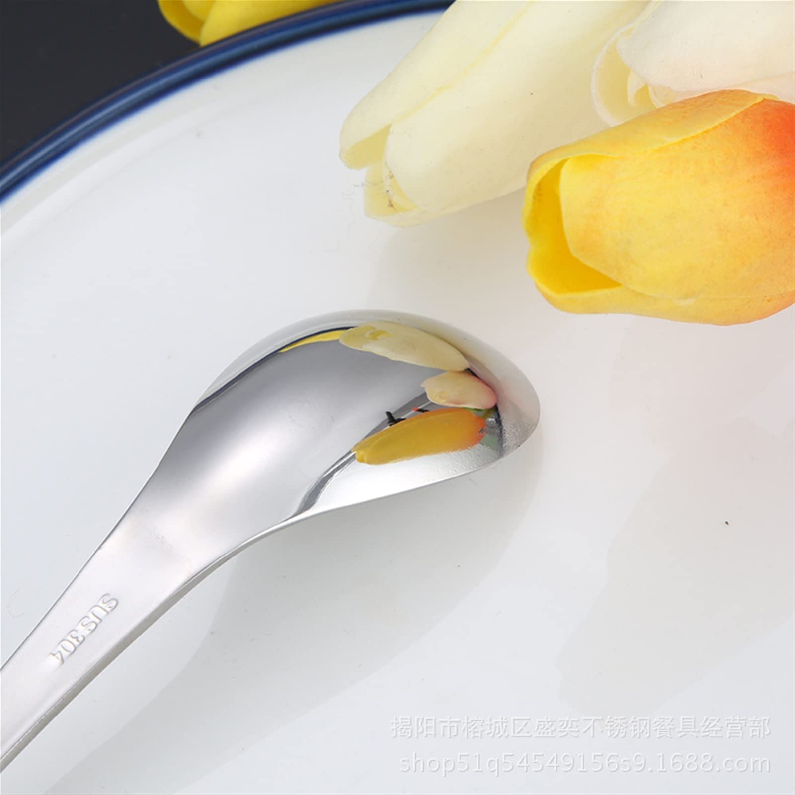 JINGYAN Cuillères à glace Stainless Steel Spoon Ice Cream Dessert Fruit