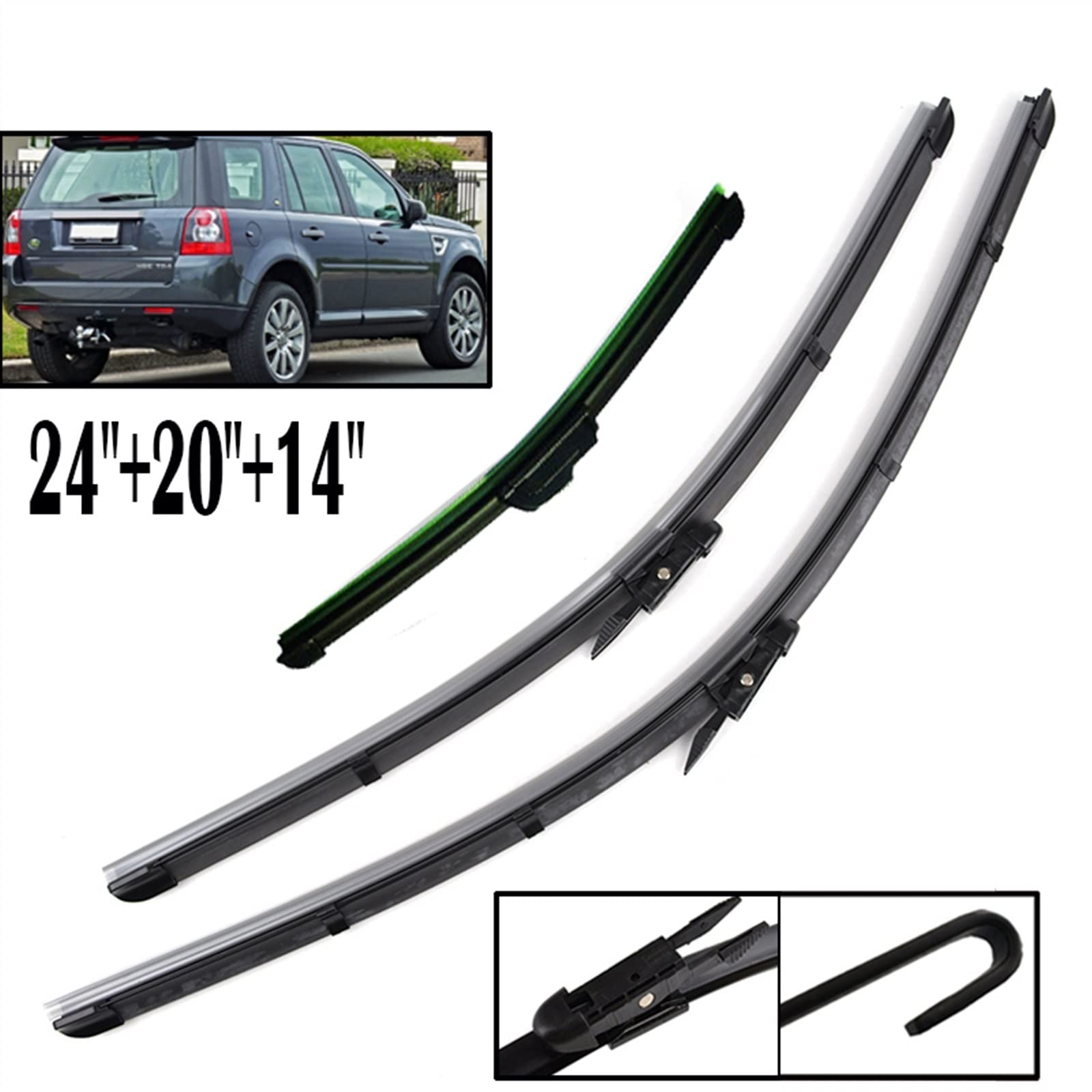 Auto Tergicristallo 24 "20" 14 "Spazzole Tergicristallo Per Land Rover Per Freelander 2 2006-2014 Anteriore Posteriore 2013 2012 2011 2010 2009 2008 2007