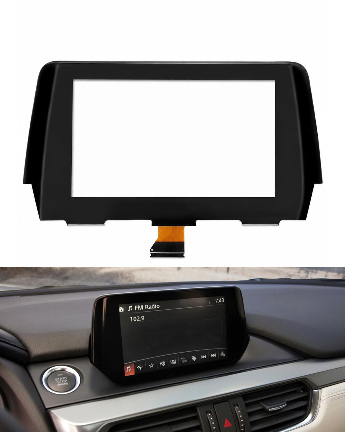 Photo 1 of TepHnf NEW 7'' Touch Screen Digitizer Replacement for 2017 2018 2019 Mazda 6 Radio Navigation System 50Pin Display Glass OEM GRT7611J0