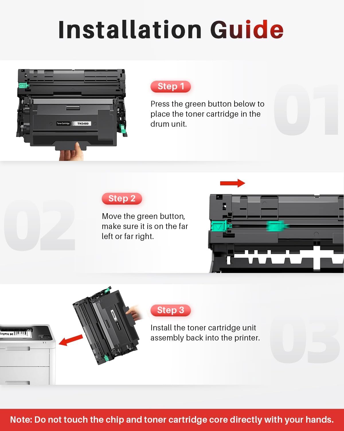 Kompatibel Trommel DR3400 für Brother DR 3400 TN3480 TN-3480 TN3430 Toner HL-L5100DN MFC-L5750DW MFC-L5700DW DCP-L5500DN (2-Pack)