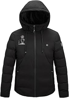 Electric Heated Coat Heated Hooded Clothing Dandelion Print Hoodie Heated Jacket for Women and Men Winter 4 Heating Zone Heated Down Body Winter USB Thermal Heated Vest for Outdoor Camping Hunting