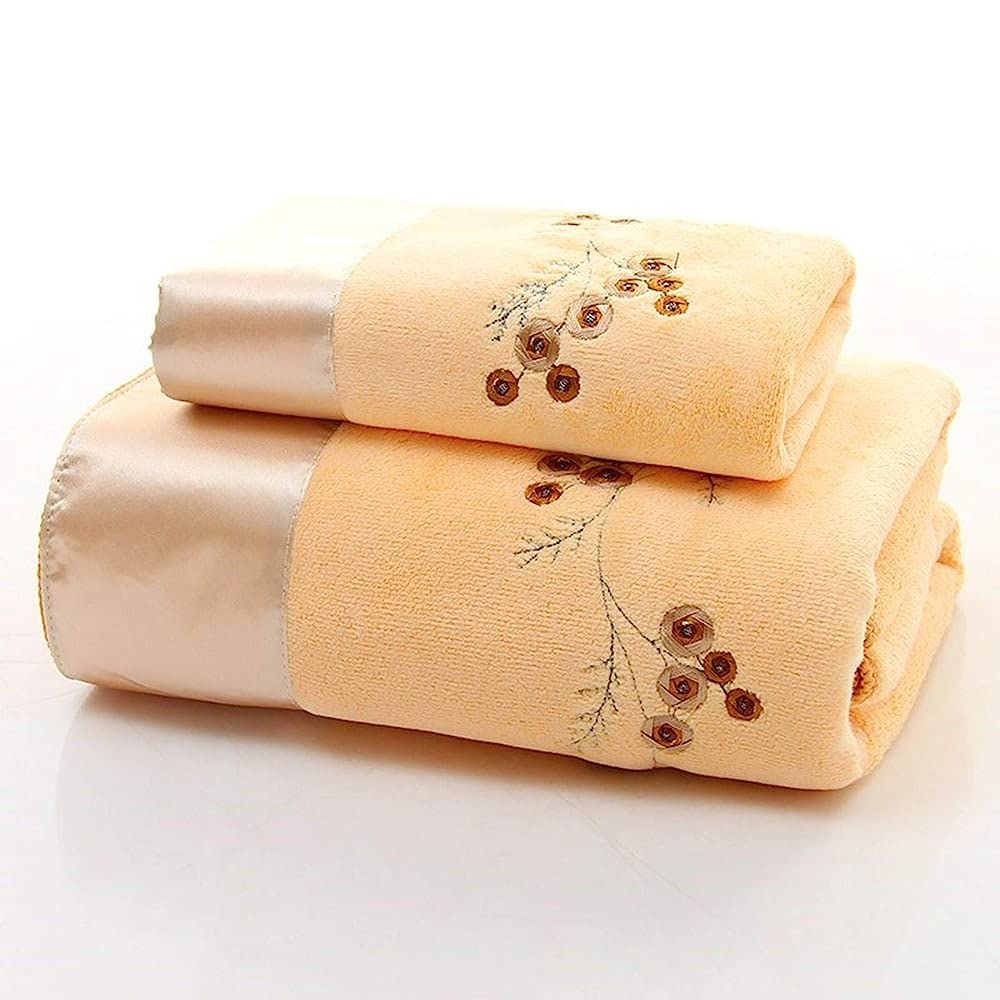 Serviette de bain microfibre à séchage rapide TILEZE avec bord en soie anti-frizz