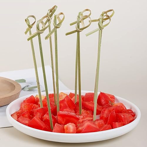 Miniatura 3 de 100 palillos de postre de bambú de 3.5in, palillos de cóctel, brochetas de frutas, aperitivos, palillos de dientes, palillos decorativos para