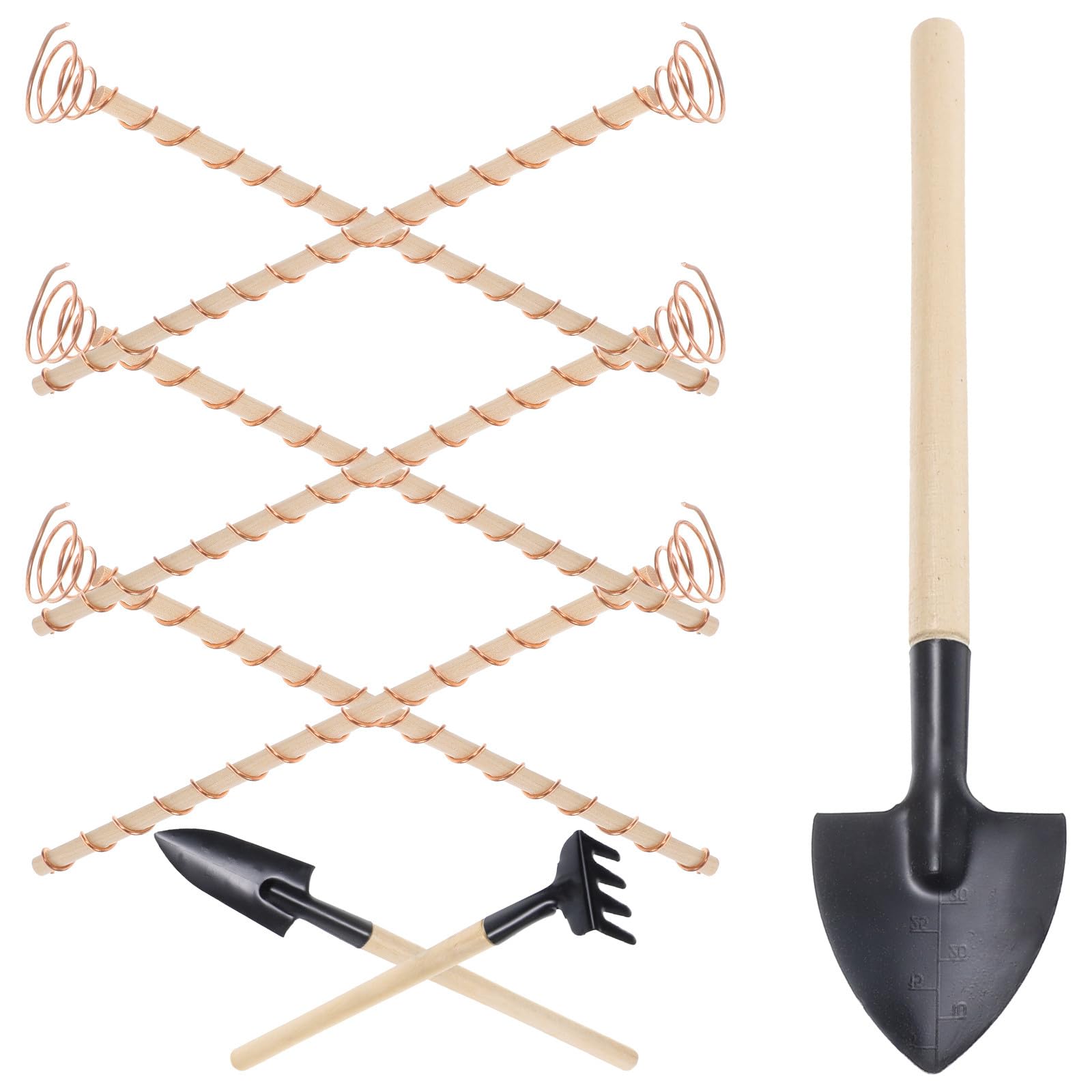 Tofficu Lot de 9 Set de Set de Piquets en Cuivre et Bois pour Jardinage Électroculture, Antenne de Jardin Robuste pour Légumes et Plantes, pour Petits Jardins