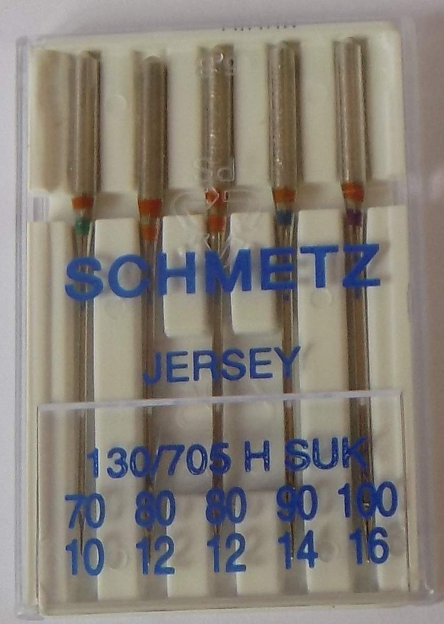 Schmetz Silver 130X705h Suk Ballpoint Jersey Sewing Machine Needle Assorted Size - Packet Of 5