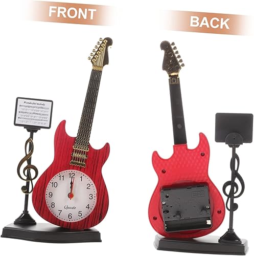 Miniatura 5 de KOMBIUDA Reloj despertador de guitarra, decoración del hogar, disco de vinilo, reloj de pared, reloj musical decorativo para vacaciones, reloj de