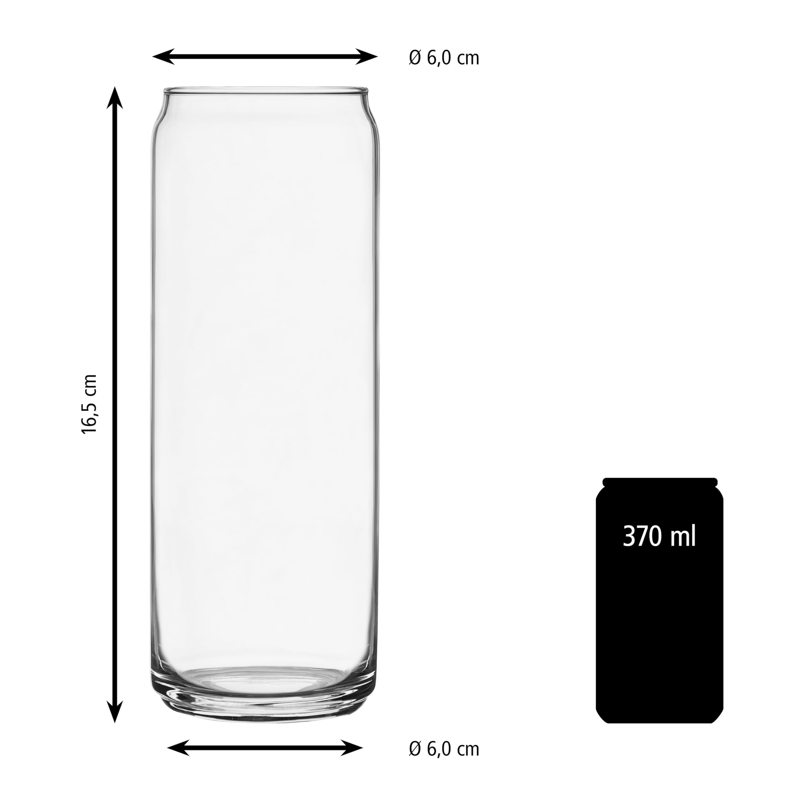LIBBEY 70461 Can/Trinkglas "GLASS CANS", 370 ml, 24er Set