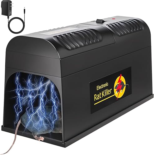 Trampa eléctrica para ratones 2025, potentes trampas para ratas en interiores para hogares con puerta antiescape, reutilizable y eficaz, matador de