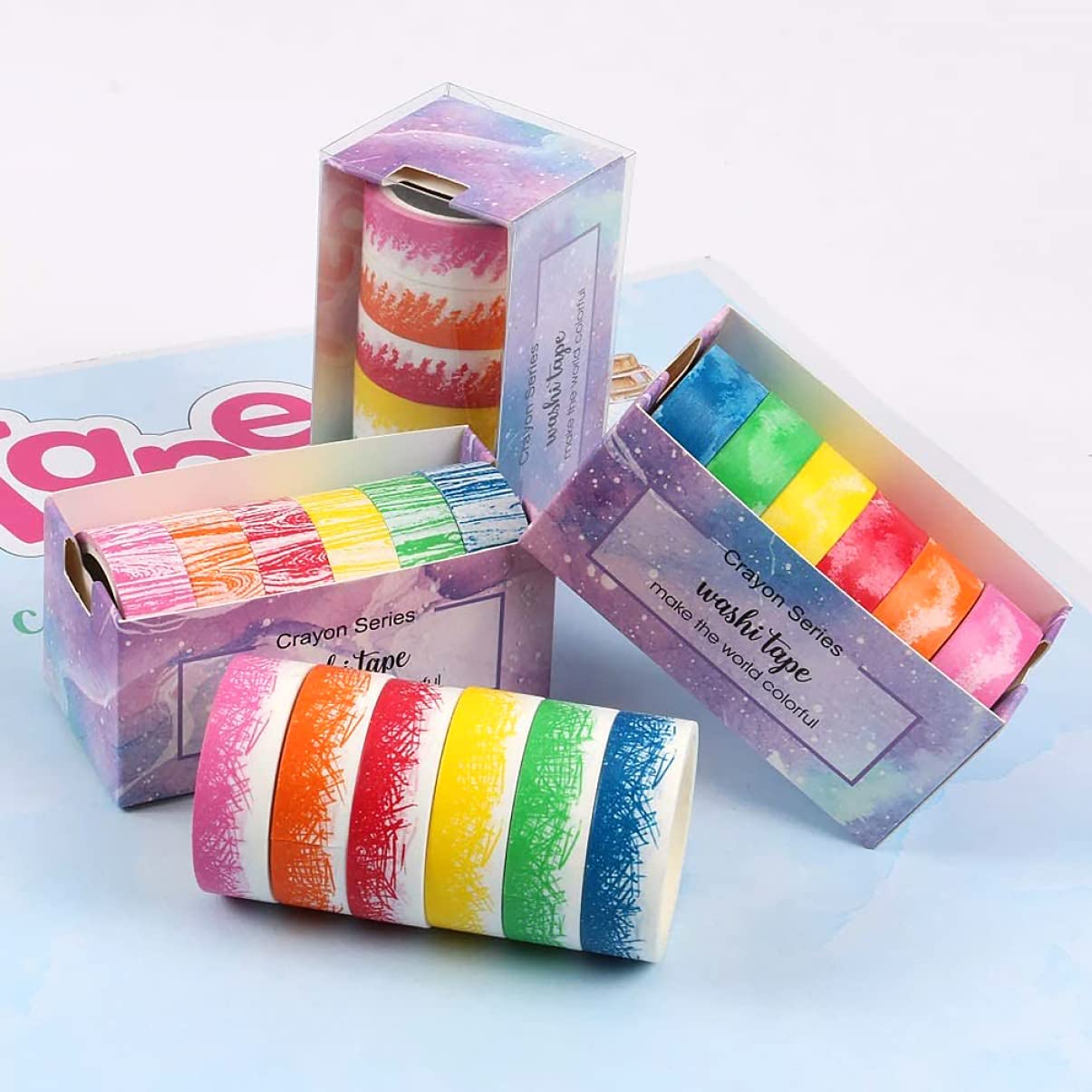 EXCEART 18rollos Cinta Washi Decorativa De Cinta Adhesiva para Manualidades y Scrapbooking Pies De Diseño Creativo para Decorar Diarios Tarjetas y Proyectos DIY