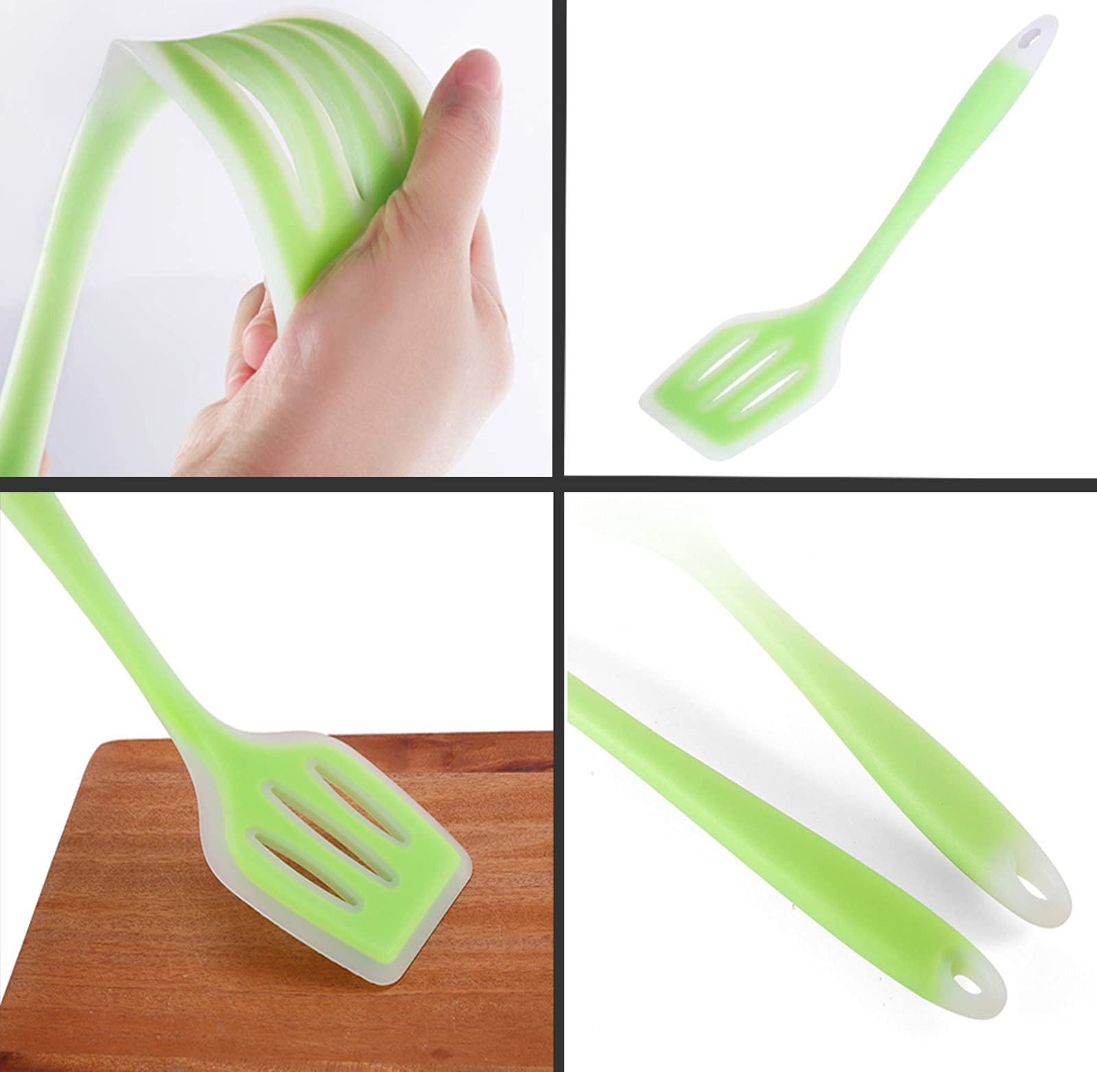 Efficient Espátula de Cocina Antiadherente Espatula Cocina de Perforada Espátula de Silicona Ranurado Resistente Al Calor, Sin TóXico EspáTula De Silicona De Grado Alimenticio Para Cualquier Comida
