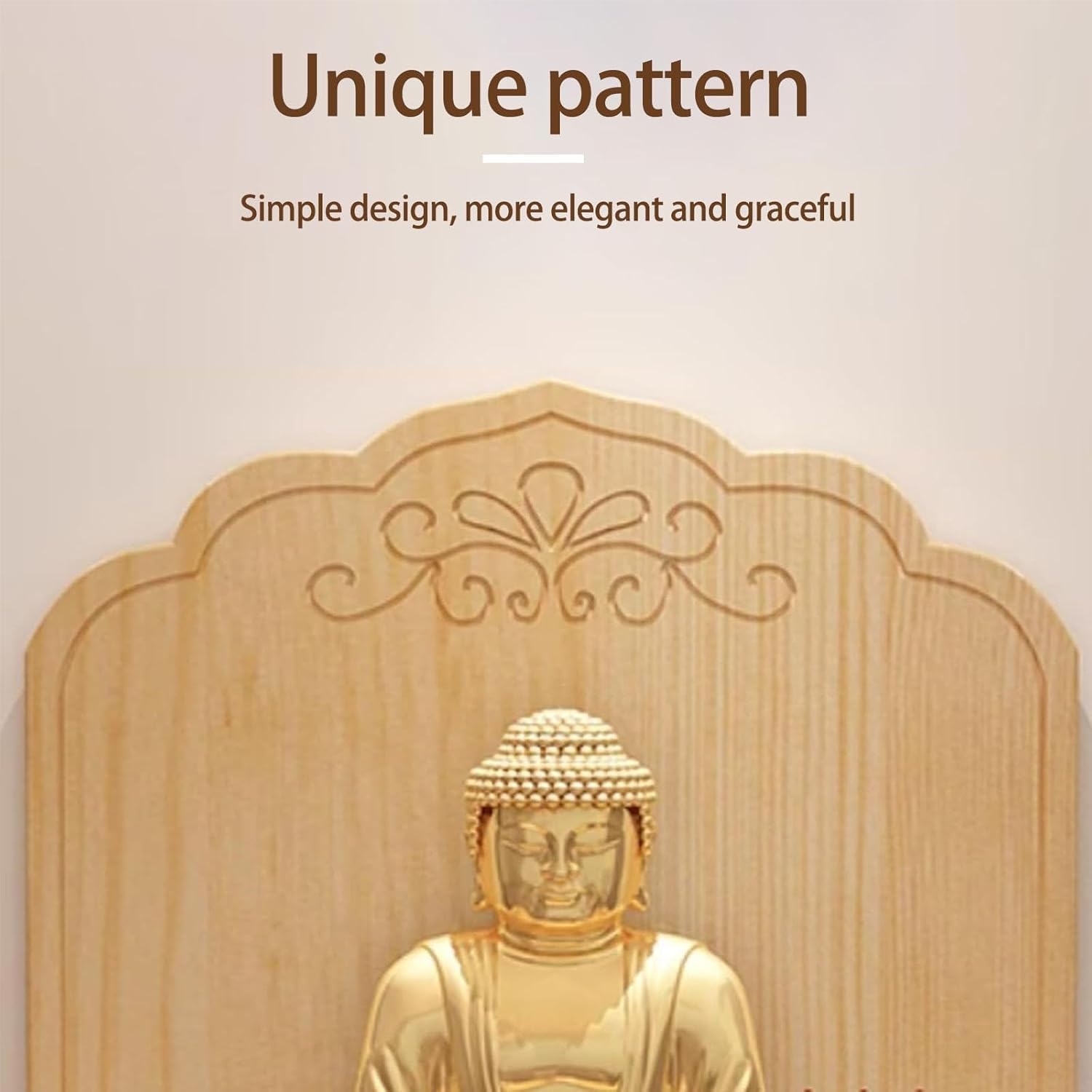 Wall Mounted Shrine Altar Table, Wood Offering Table,Chinese Buddha Niche Cabinet of Wealth Pagoda Shelf, Buddhist Altar Cabinet for Home Décor(Yellow,42cm/16.5in)