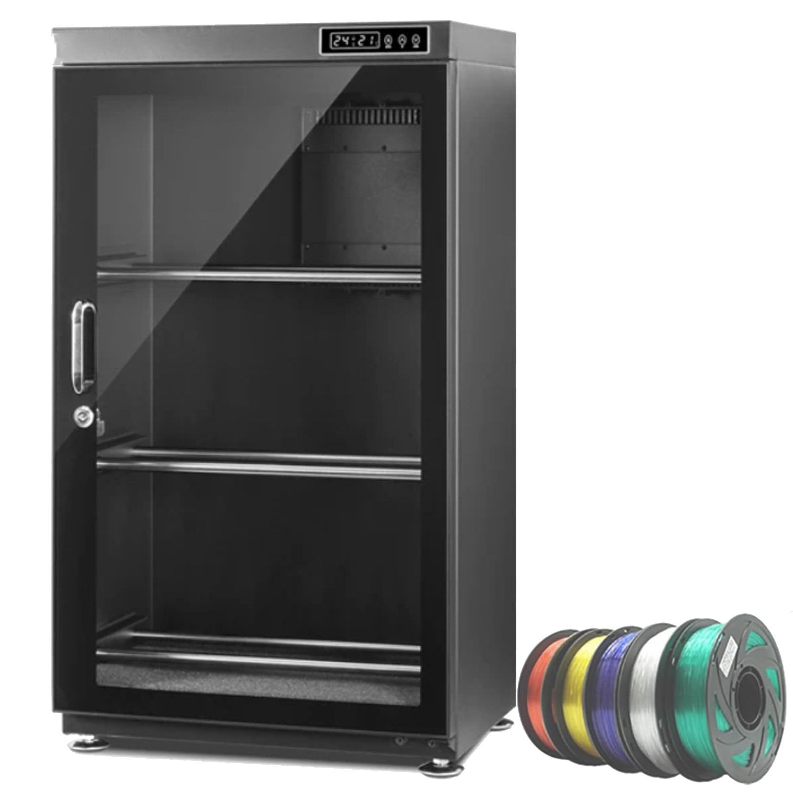 Cashwise 3D Filament Dryer Box, Ultra-Quiet 3D Printer Filament Storage Box Dehydrator w/Auto Humidity Control (RH15%-RH60%), for PLA, ABS for Home, Office Workshop, Studio 3Tier