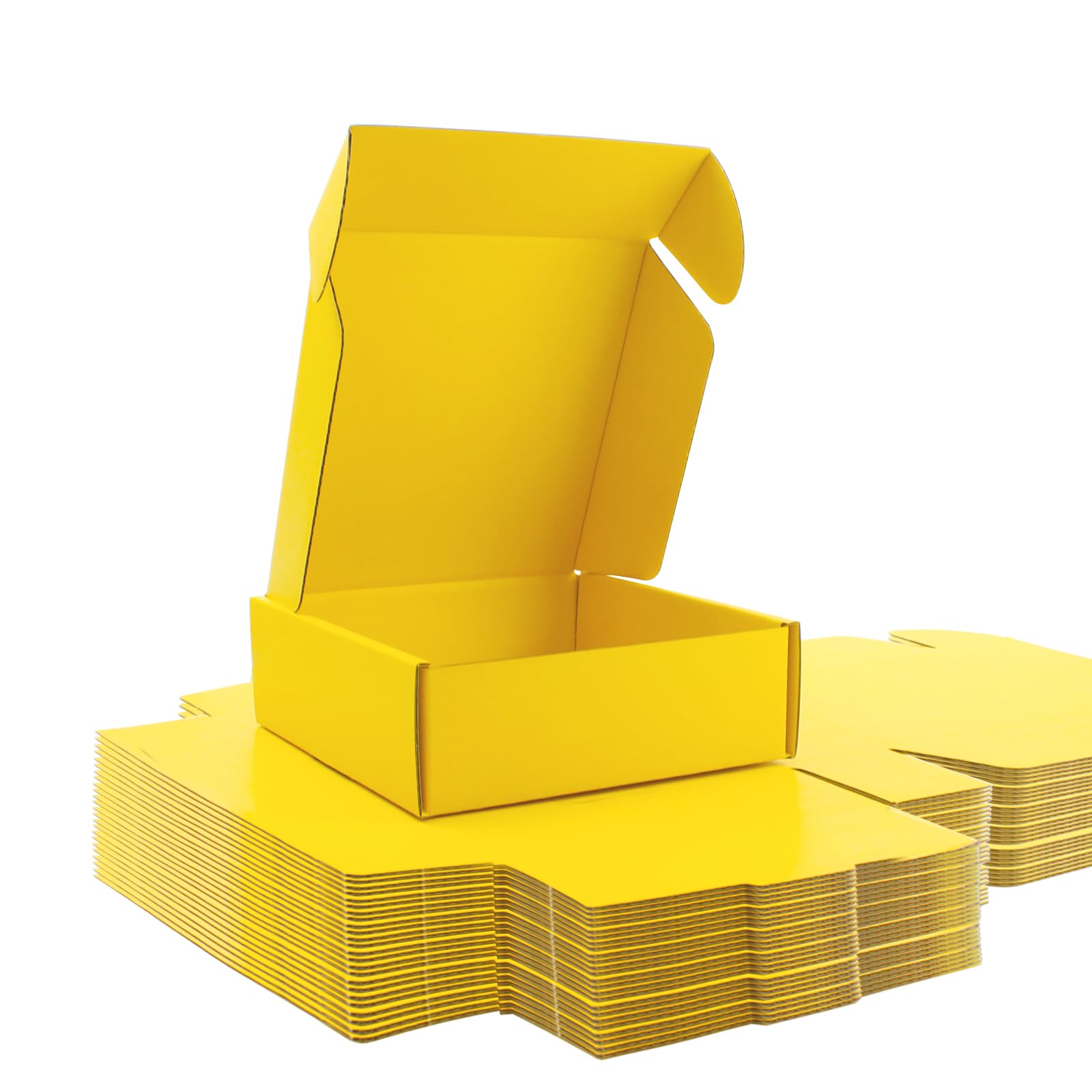 15 x 15 x 5 cm Mailer Boxes Pack of 25 Bright Yellow โ image 1