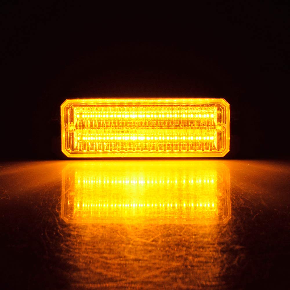 4x 12 LED Strobe Light Bar Car Truck Flashing Warning Hazard Beacon Amber/White - La Paz County