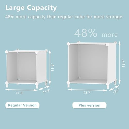 Miniatura 7 de AWTATOS Armario organizador portátil para niños, con barra para colgar ropa, armario para dormitorio, aparador, despensa (14 x 14 pulgadas), 8