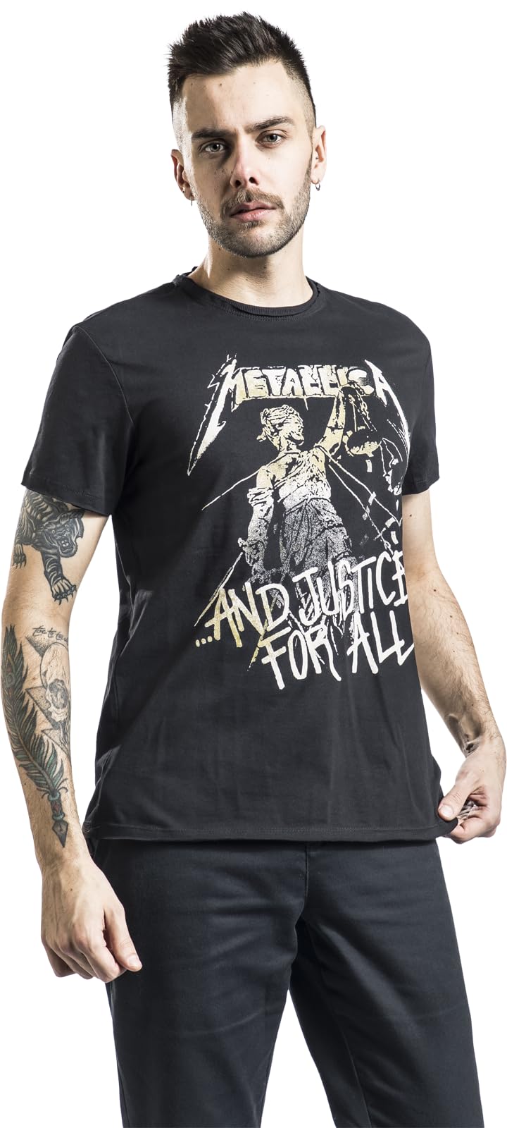 Metallica Amplified Collection - And Justice for all Uomo T-Shirt Nero 100% Cotone Regular