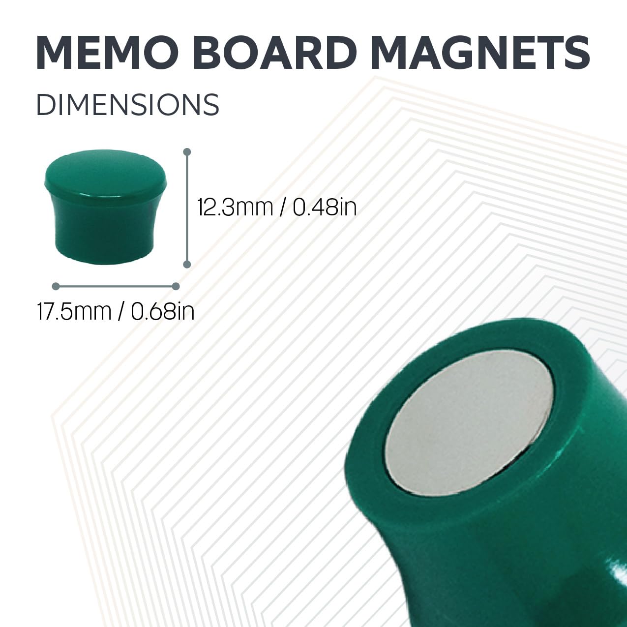 Pequeños Imanes de Tablero de Memo Verde de Alta Potencia para Refrigerador, Pizarra, Tablero de Anuncios, Archivador - Paquete de 100