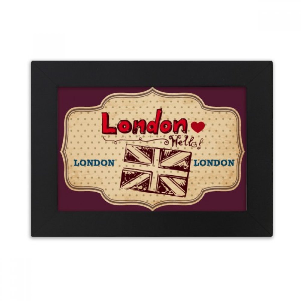 Cadre Photo Londres Union Jack Idée Cadeau Souvenir Bureau Noir