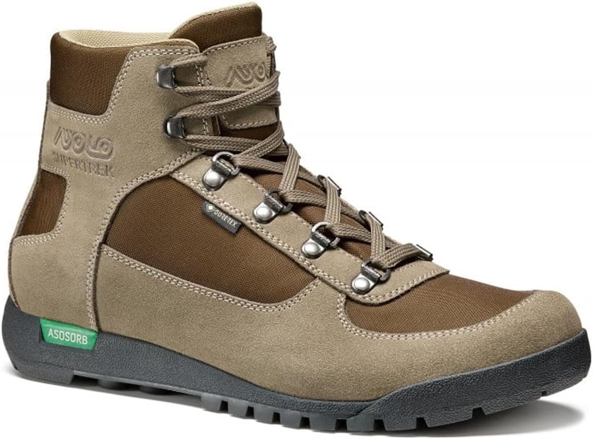 ASOLO Men's SUPERTREK GTX Water-Resistant Breathable 1.6-1.8 mm Suede/Polyester Lace-Up Cushioned Mid Ankle Hiking Boots