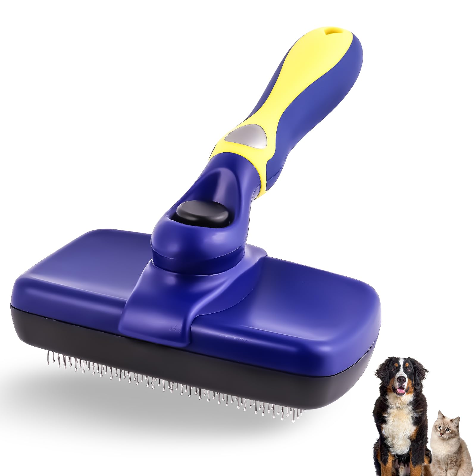 NursCare Self Cleaning Dog Slicker Brush, Slicker Brush for Dogs, Gently Removes Loose Undercoat