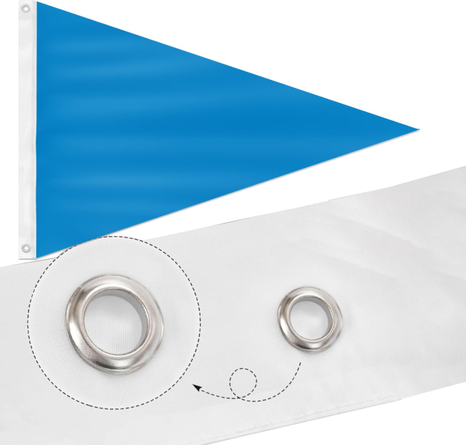 4 Pack Blue Boat Flag 12 x 18inch Blue Triangular Flag 210D Nylon Fabric