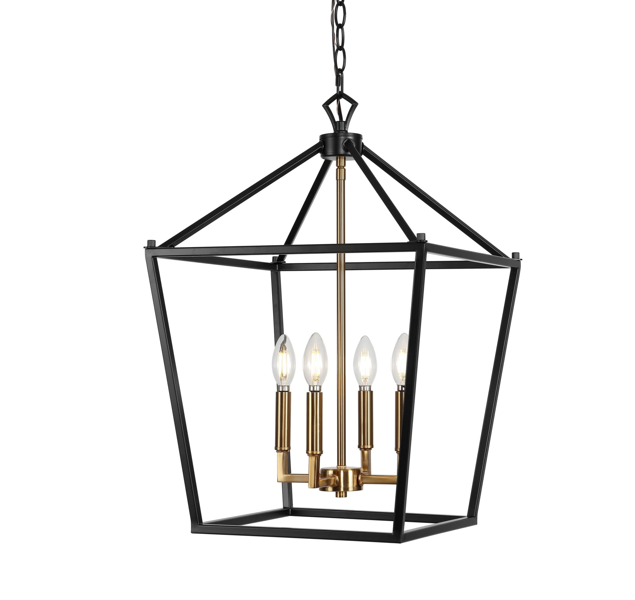 JONATHAN Y JYL7437D Pagoda Lantern Dimmable Adjustable Metal LED Pendant Classic Traditional Farmhouse Dining Room Living Room Kitchen Foyer Bedroom Hallway, 16 in, Oil Rubbed Bronze