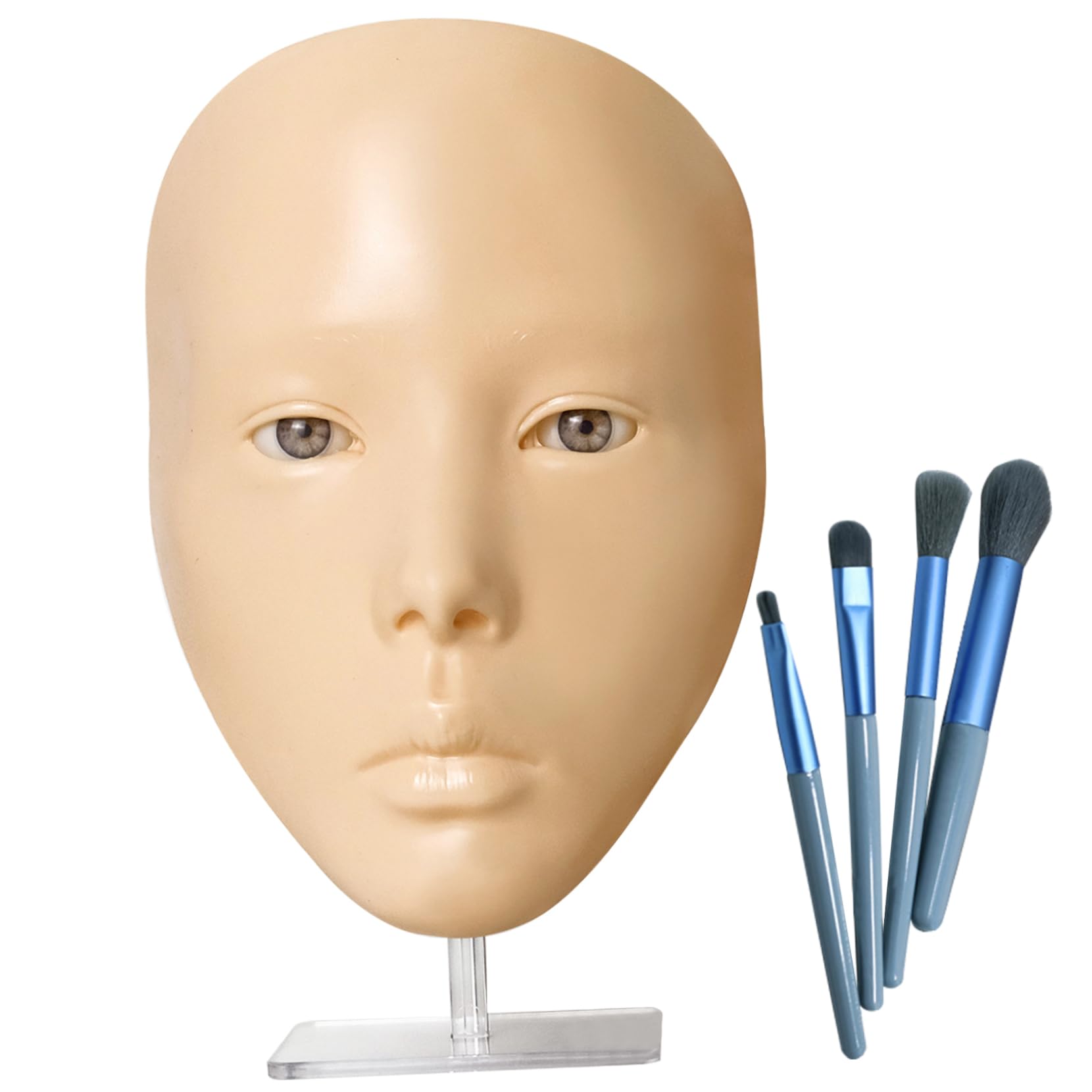 Visage de pratique de maquillage débutant pour sourcils et liner - 7