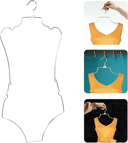 Miniatura 5 de Kichvoe Colgador de bikini con forma de cuerpo de alambre de metal para lencería de traje de baño, colgador de traje de baño, colgador de bikini