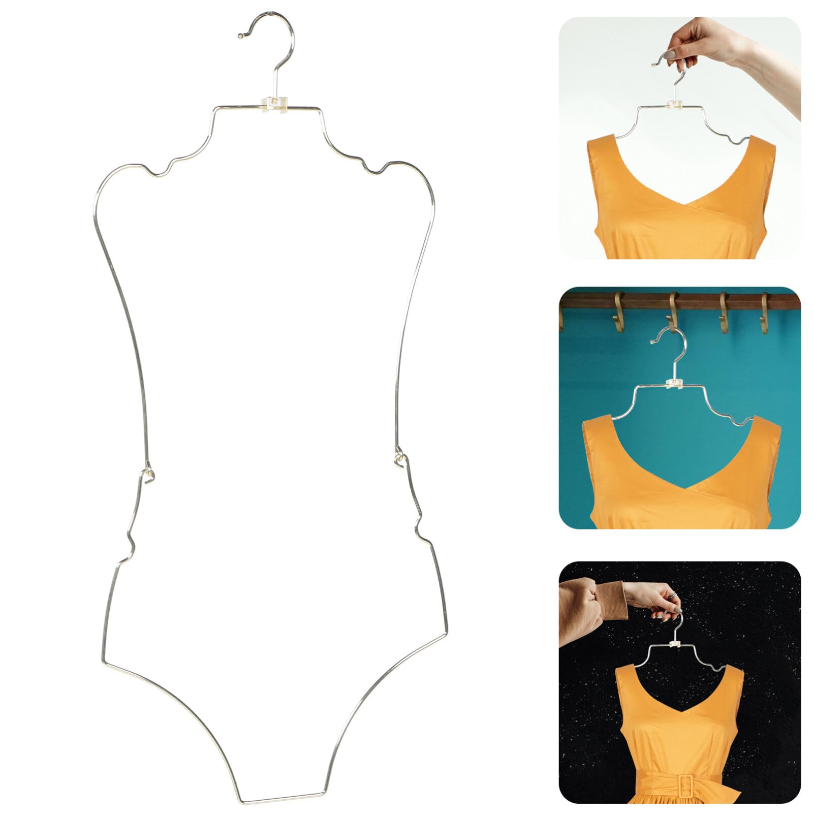 Kichvoe Cintre Métal Doré pour Maillots De Bain Et Bikinis Support De Présentation Pratique pour Lingerie Et Robes Organisateur De Boutique Élégant Et Créatif