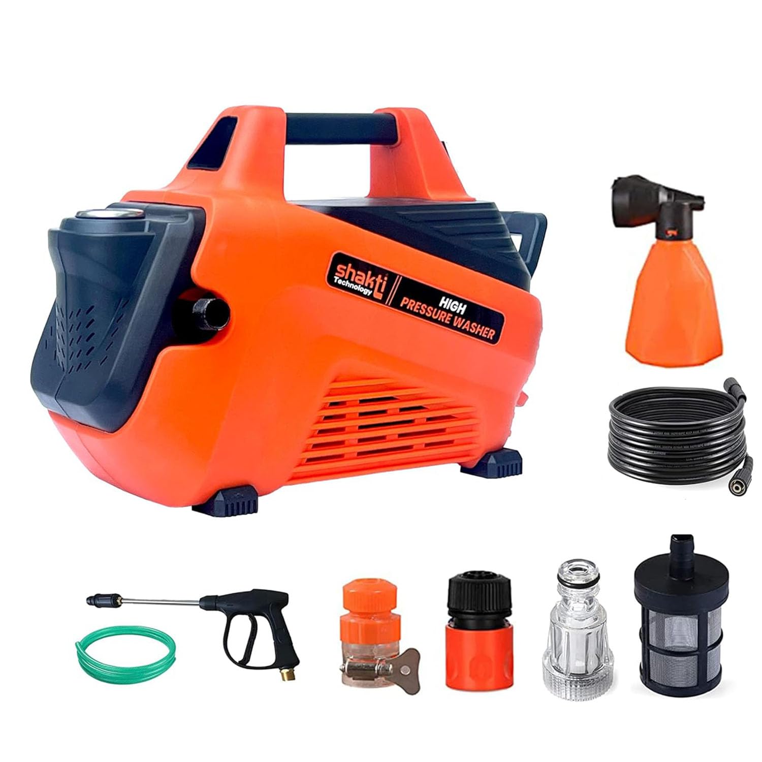 Shakti Technology S7 High Pressure Car Washer Machine with Copper Winding 2100 Watts and Pressure 130 Bar for Cleaning Car, Bike & Home (Copper Winding)