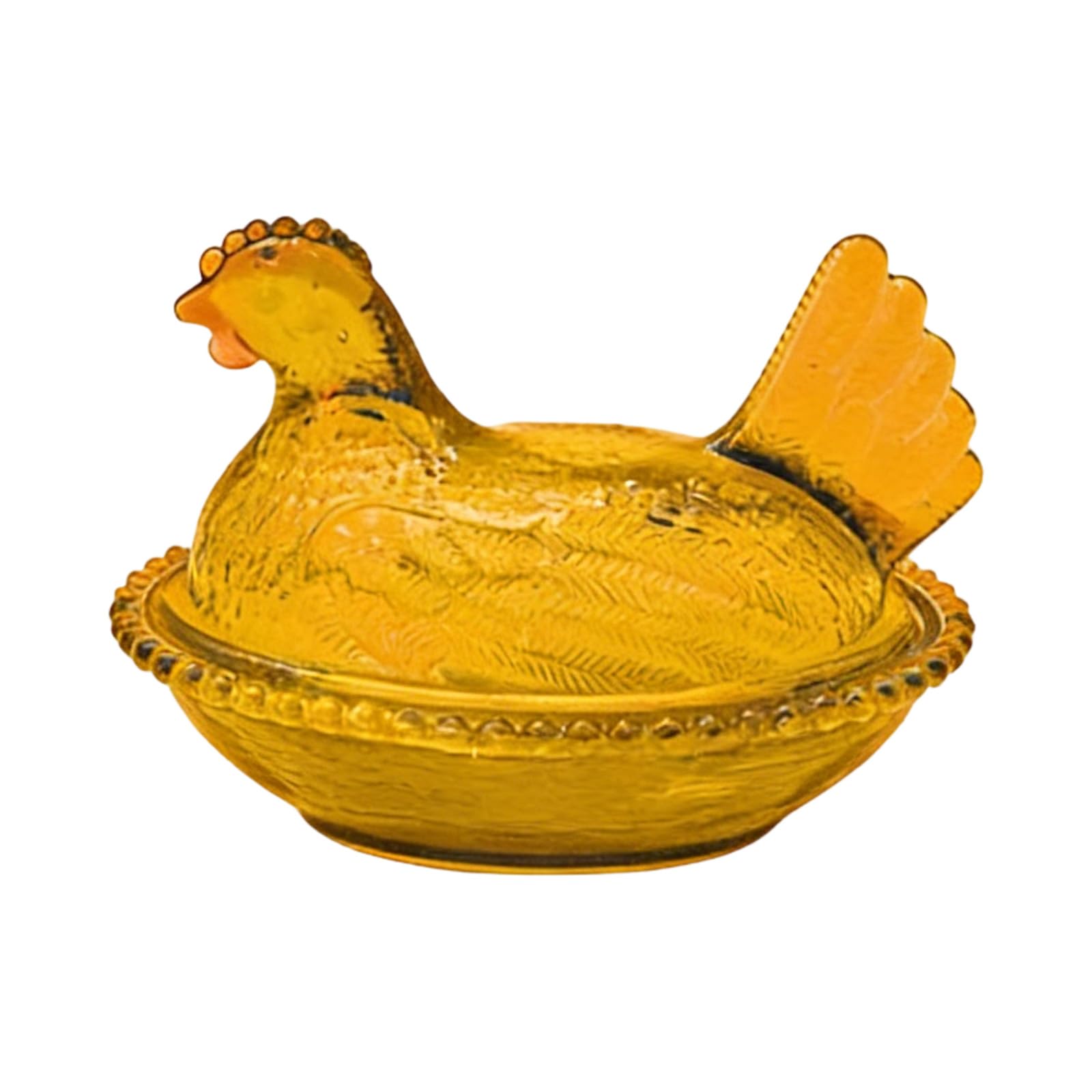 CRFFZ Unique Artistic Hen on Nest with Lid Hen Figurine Covered Candy Jar for Home Table Shelf Decors Gift Giving Easter Decors Gift