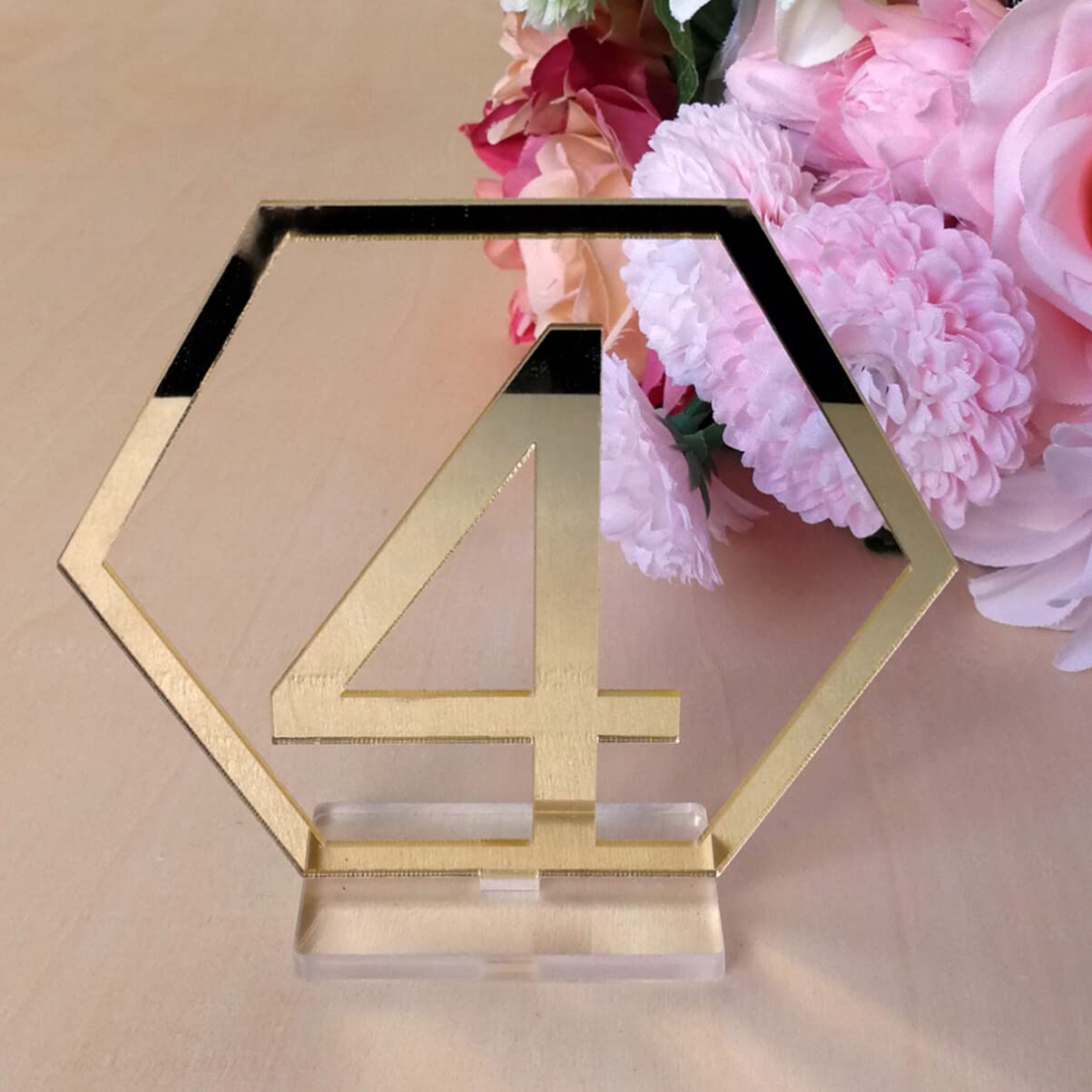 1-20 Números de Mesa de Boda Soporte de Números de Mesa Acrílicos para Recepción de Boda Fiesta Eventos de Cumpleaños Festival O Decoración de Comida (Dorado)