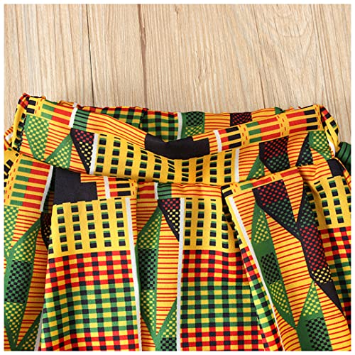 Giovacker Baby Girls Fall Winter African Style Coats 2Pcs Outfits Set Zipper Jacket And Skirt 130Cm #TOP4