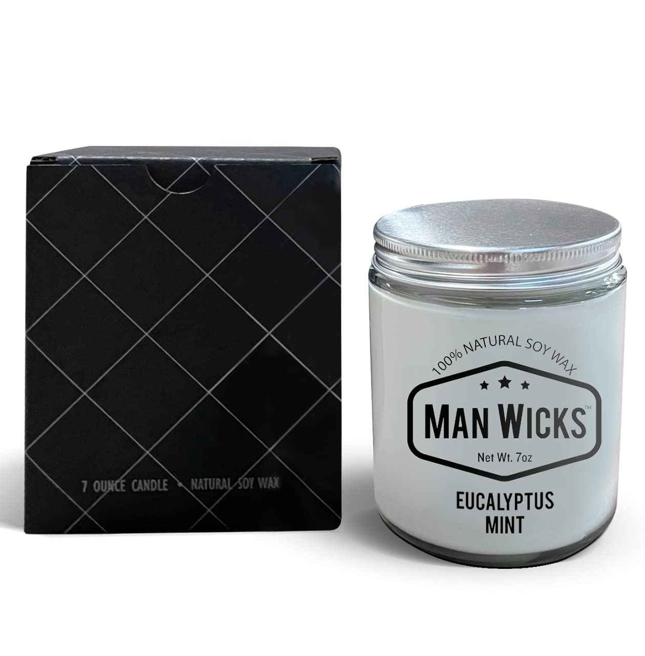 Manwicks Eucalyptus Mint Scented Candle - Makes a Great Gift for Men, The Home, his Man Cave or Any Gift Giving Occasion!