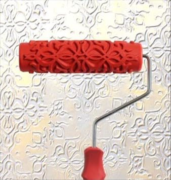 Greek Art 7" DIY Patterned Paint Roller Decorative Rubber Roller Decorative Art Roller Texture Roller with Plastic Handle - More Than 300 Patterns Pattern AA2