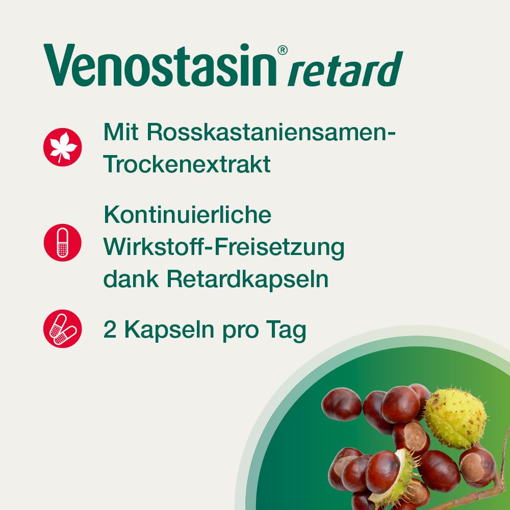 retard 50 mg, mit Rosskastanie, Hartkapseln, 200 St | effektiv bei Venenleiden, lindert Schweregefühl und Schmerzen, reduziert Beinschwellungen
