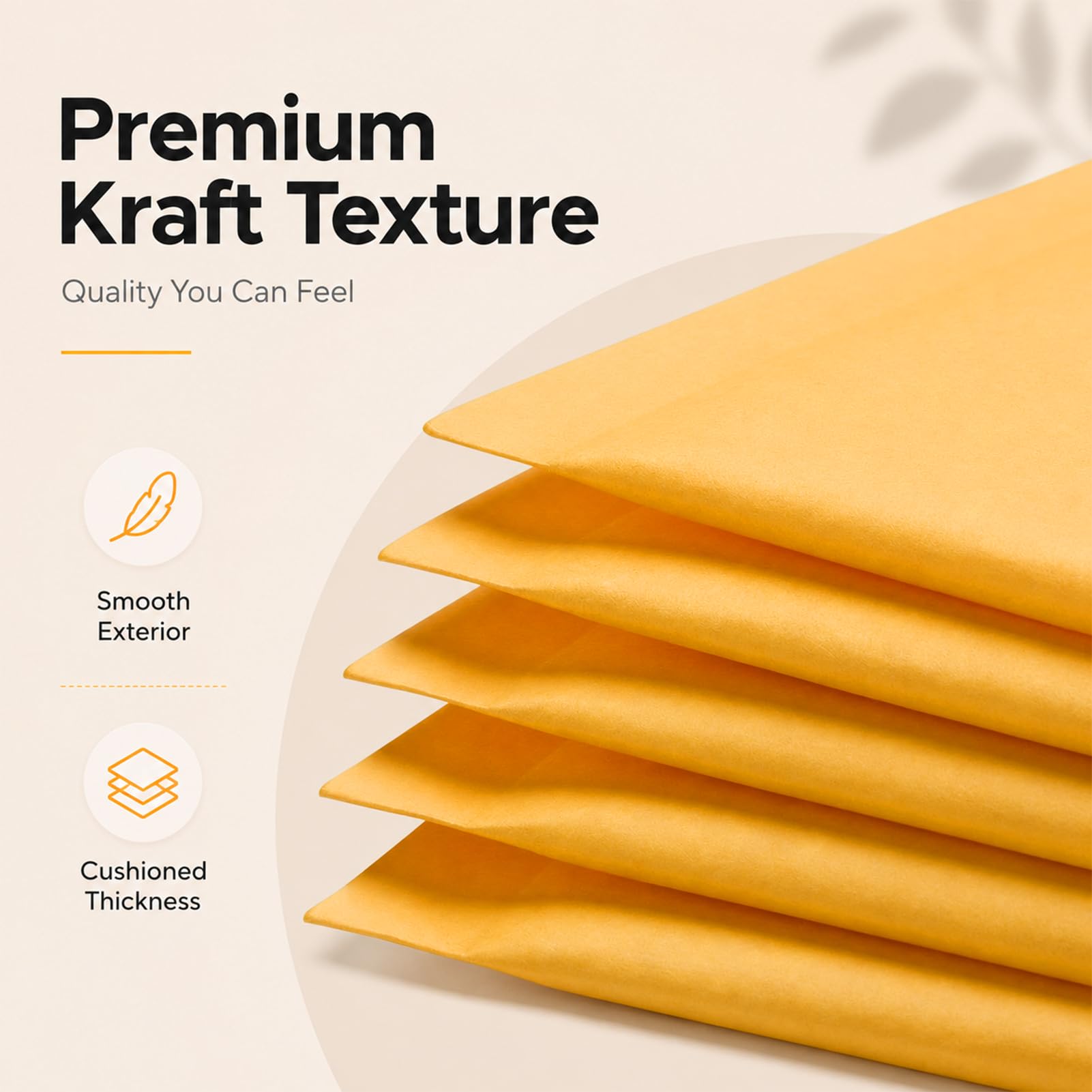 Switory 50pc A5 15,3cmx26,9cm Kraft Bubble Mailers Sobres Acolchados Autoadhesivos para Embalaje de Oro