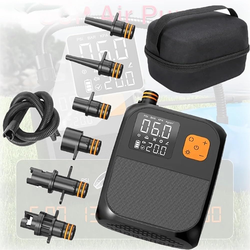 Pompe à air haute puissance 6000 mAh Gonfleur électrique Dégonfleur 25 PSI Pompe à remplissage rapide pour kayaks tentes avec tuyau