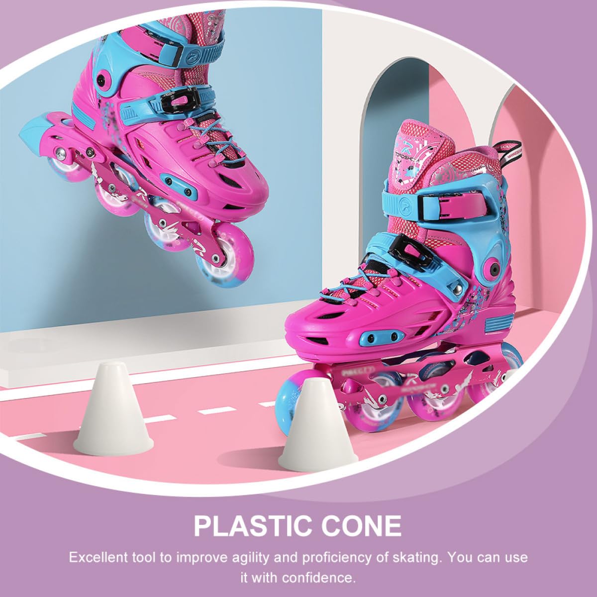 Conos de Entrenamiento para Patinaje en Línea, 30 Piezas Color Humo Claro