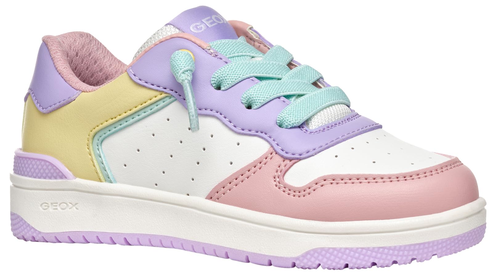 Geox J WASHIBA Girl D, Girls’ Sneaker, Lilac/Lt Yellow,