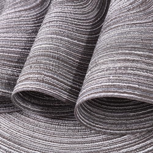 Image of SHACOS Round Placemats Set of 4 Round Braided Placemats 15 inch Cotton Polyester Woven Table Placemats for Dining Table Holiday Party (Black Gray, 4)