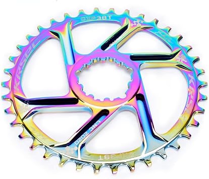 MTB Chainring Bicycle Crankset Rainbow 32T/34T/36T/38T Narrow Wide for 8/9/10/11s Chain Bicycle Chainwheel Bike Parts colorful,34T