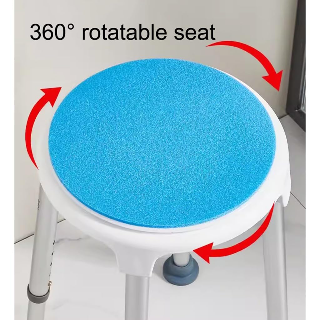 Silla De Ducha Redonda Ajustable, Asiento De Ducha Giratorio De 360 ​​Grados, Taburete De Banco De Baño De Aluminio Resistente, For Personas Mayores, Discapacitados, Embarazadas, Bariátricas