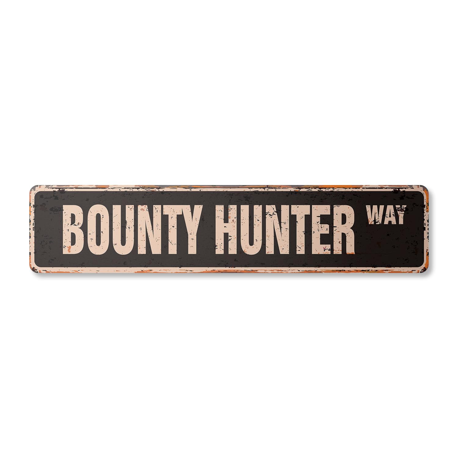 Bounty Hunter Vintage Aluminum Street Sign Bail Bonds Bondsman Dog Jump Rustic Metal tin | Indoor/Outdoor | 18" Wide