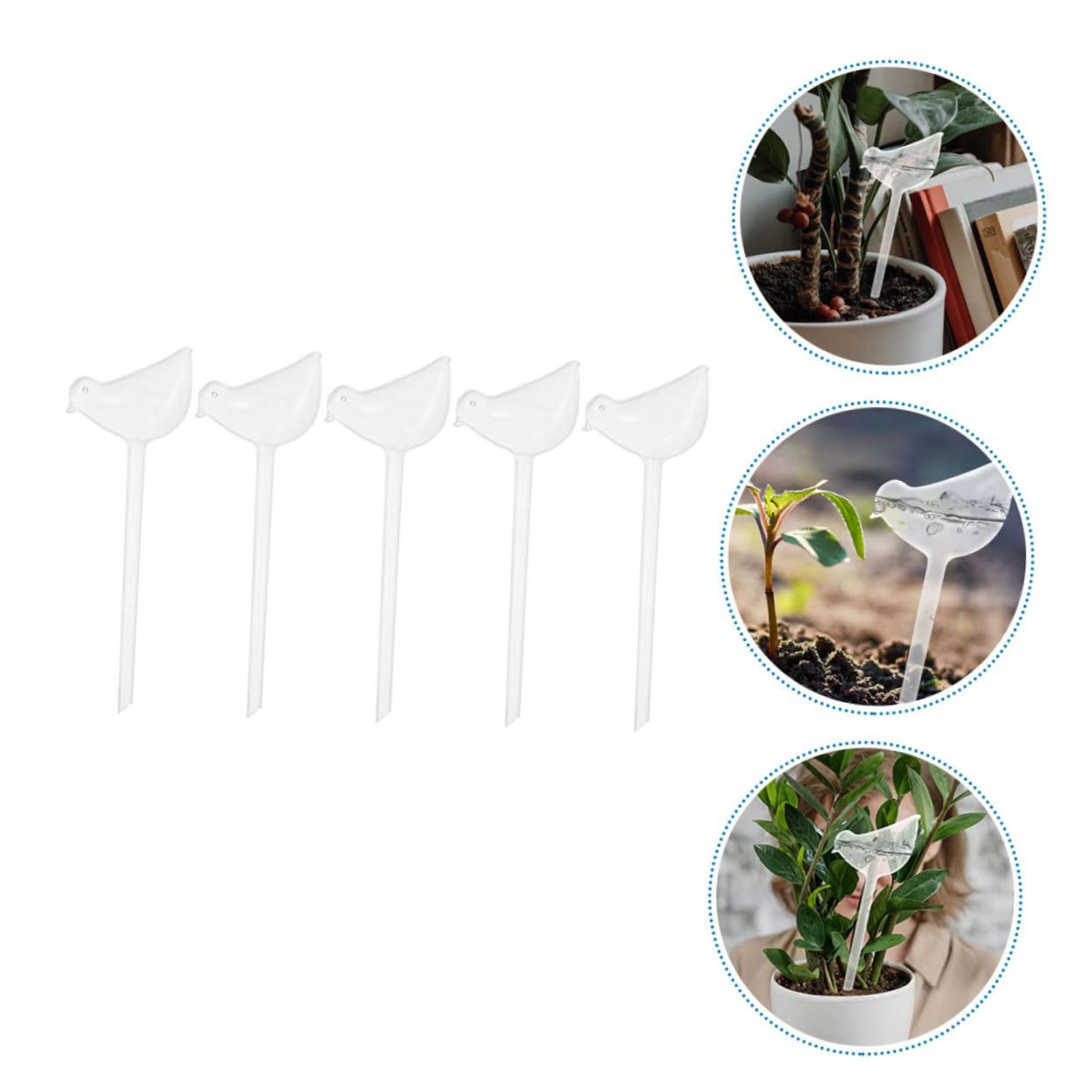 Toyvian 4 Ensembles Système Darrosage Automatique pour Plantes Pot Bulbes Transparents Durable Design Oiseau Décoratif pour Intérieur Et Extérieur Débit 5 Pièces * 4