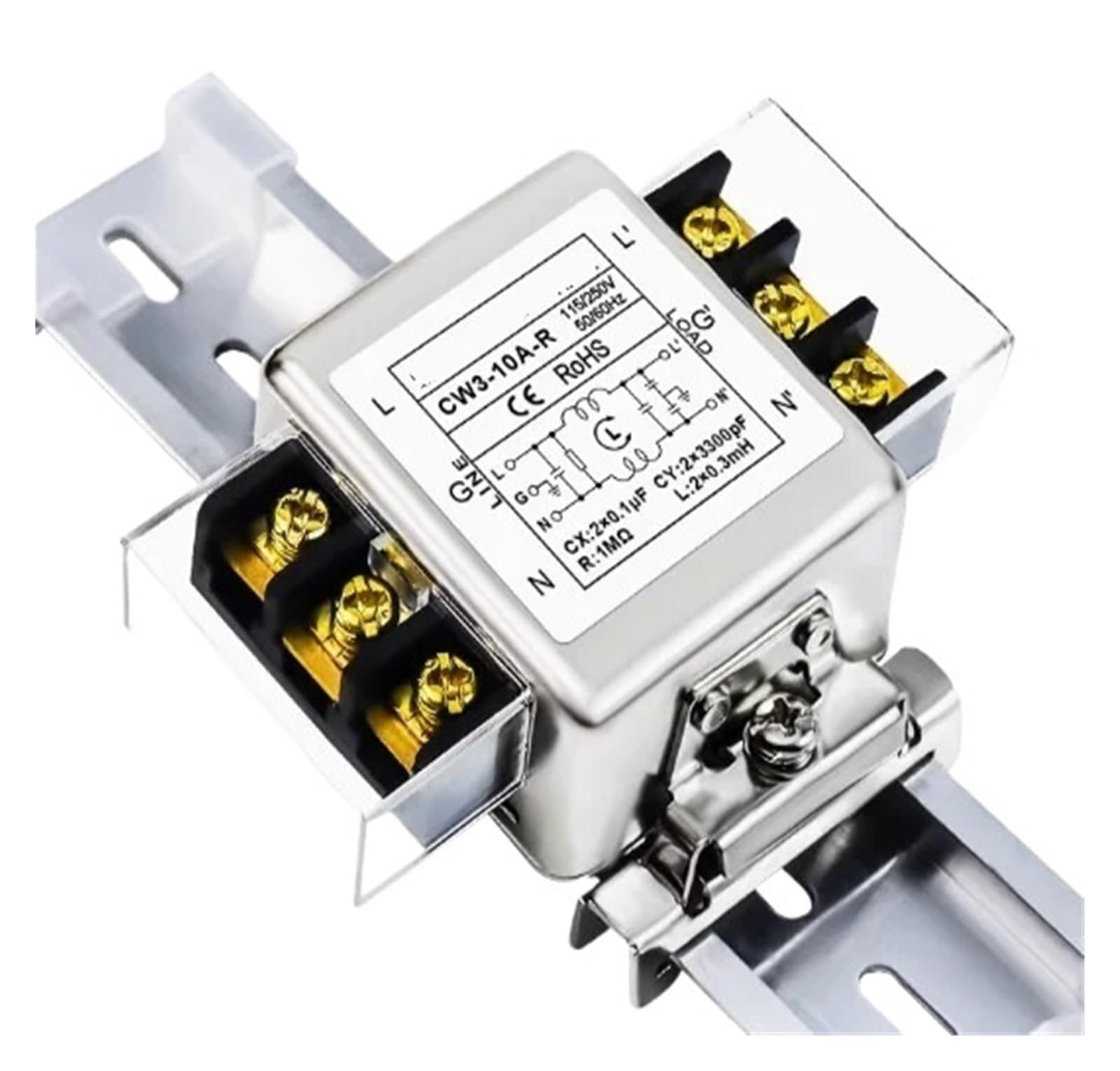 MBPAIHOP CW3-10A-R anti-interference AC 220C power filter circuit audio purifier dual terminal desktop rail type