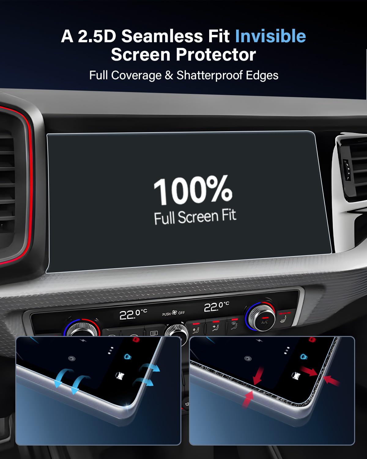 [2 unidades 25,6 cm Nano Protector de pantalla para Audi A1 GB 2019-2023 2024 2025, Nano Protector de pantalla para nuevo Audi A1 GB con tecnología antihuellas] — view 3
